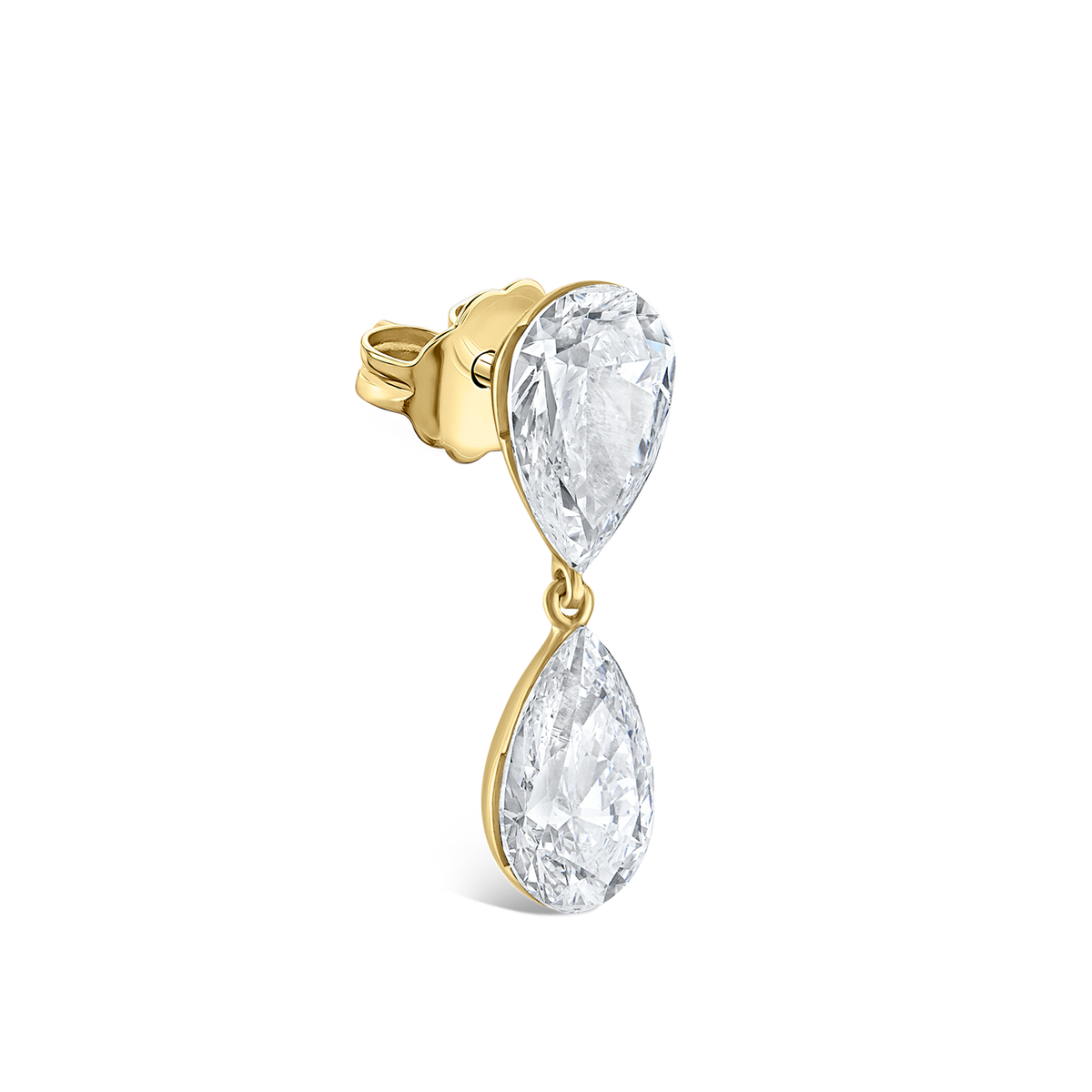 Invisible Set Diamond Pear Dangle Stud Earring