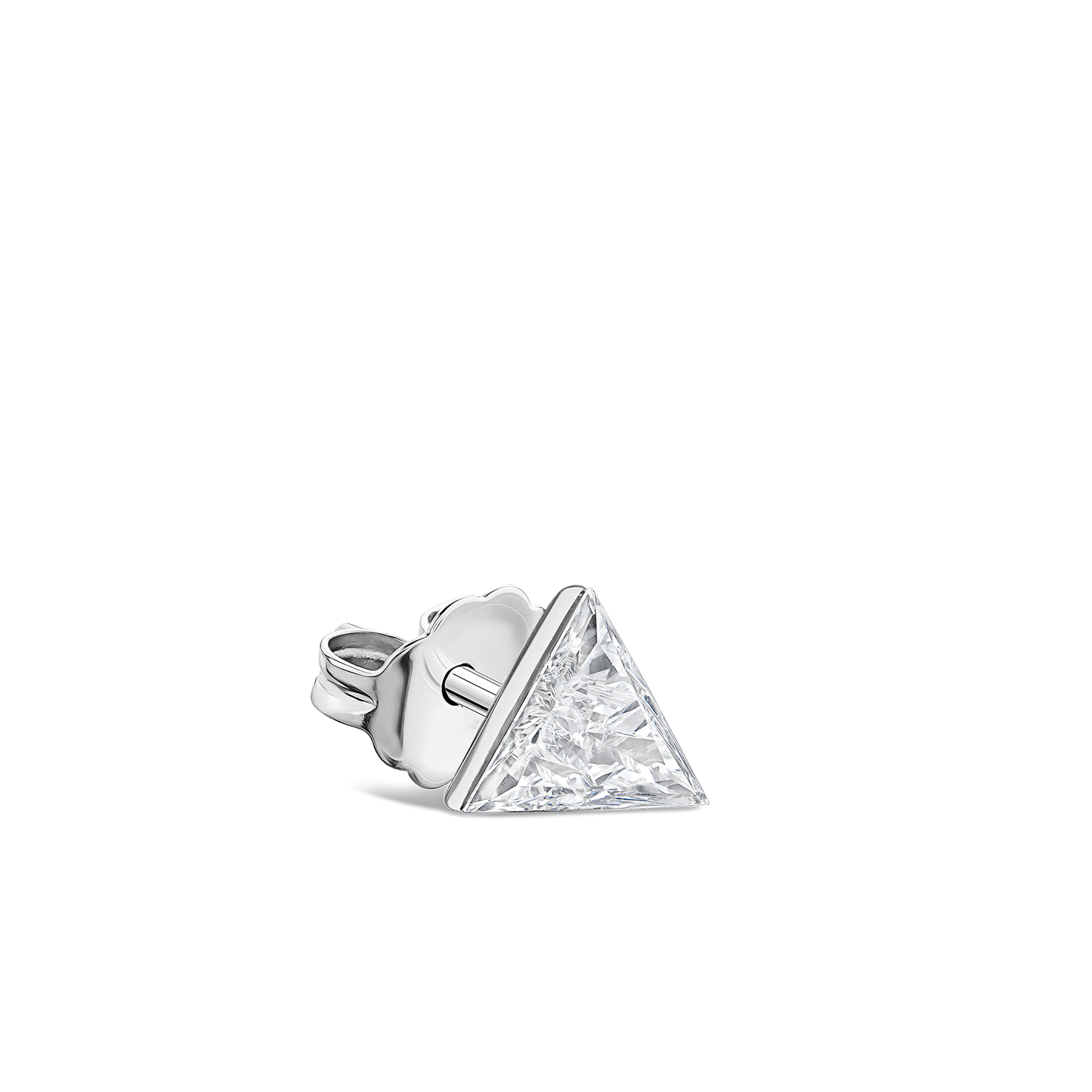 Invisible Set Triangle Diamond Stud Earring