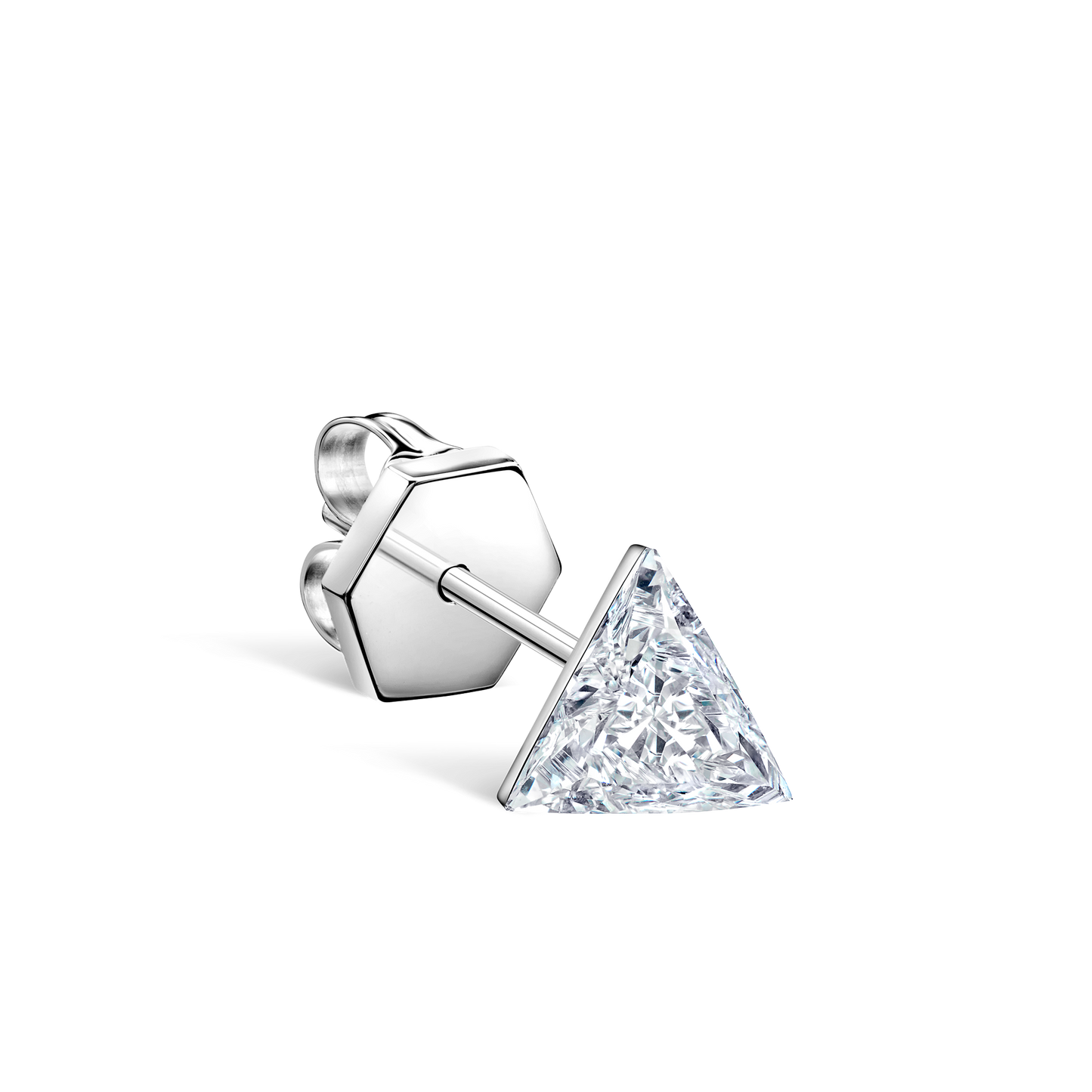 Invisible Set Triangle Diamond Stud Earring
