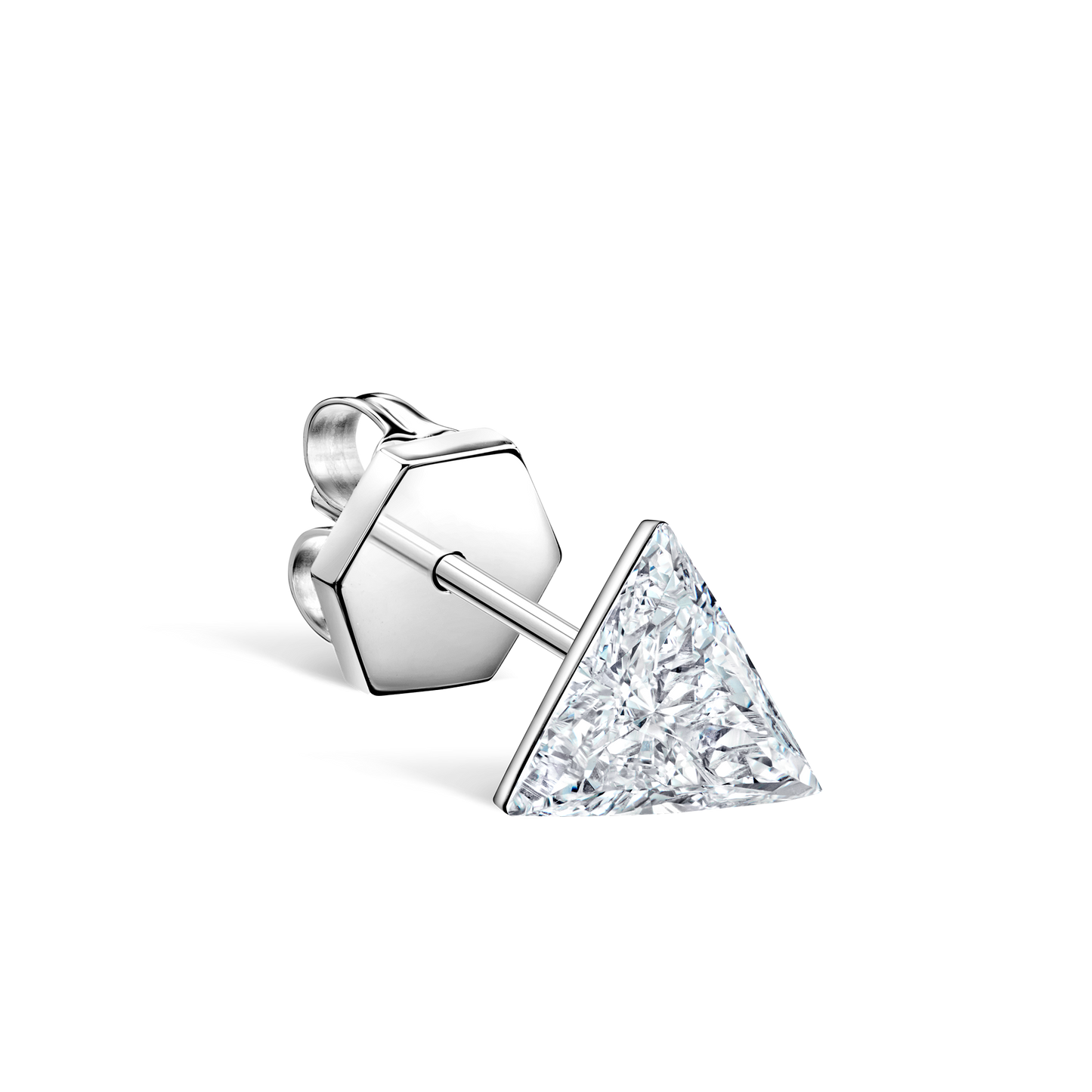 Invisible Set Triangle Diamond Stud Earring