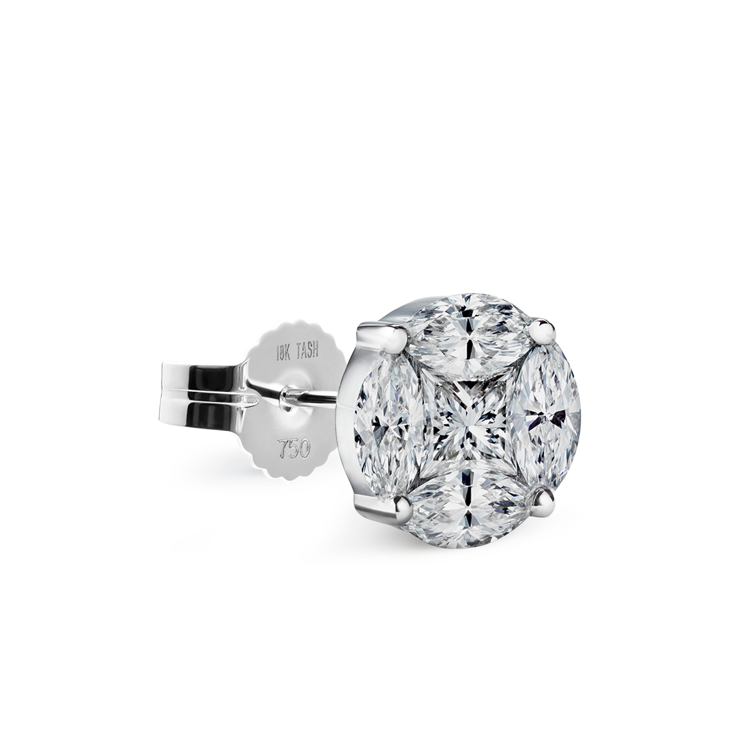 Diamond Cluster Stud Earring