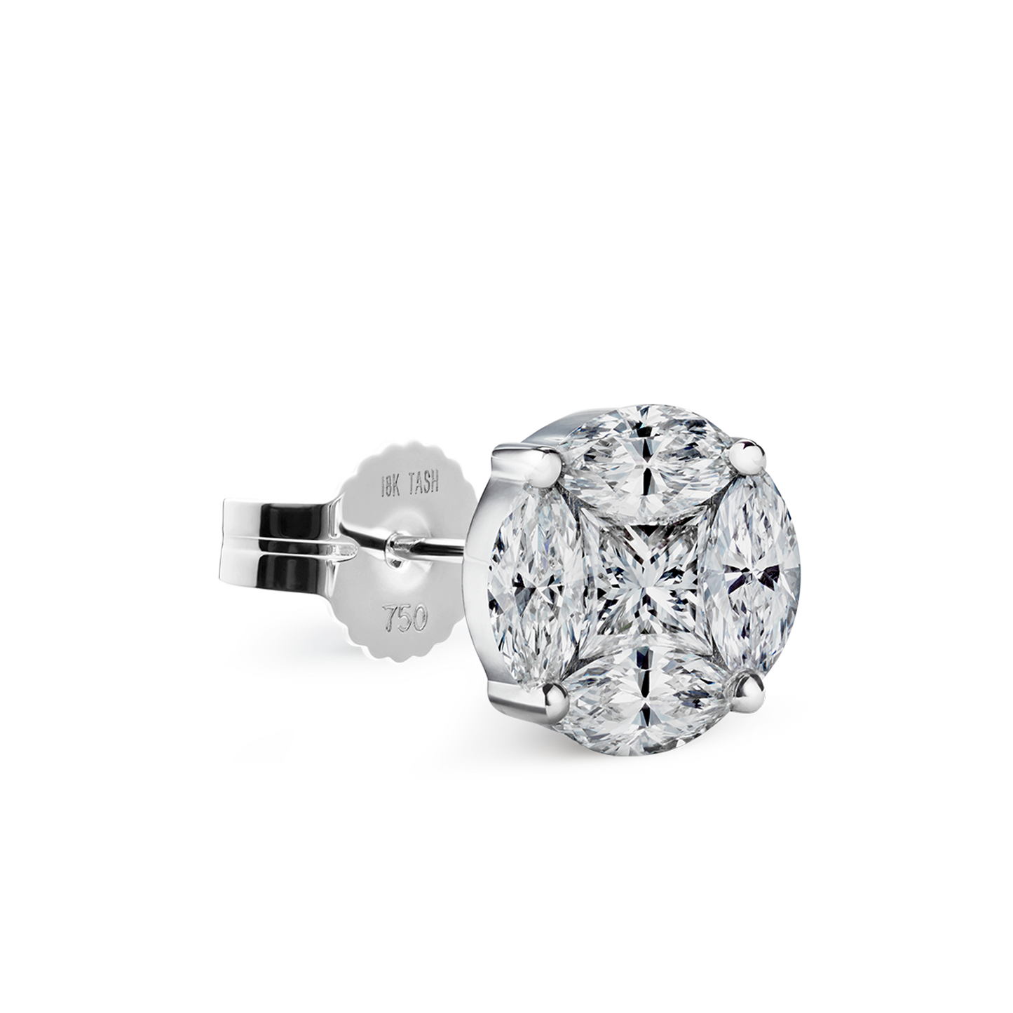 Diamond Cluster Stud Earring