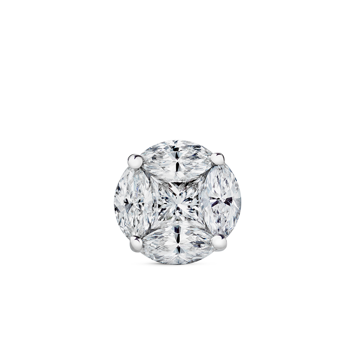 Diamond Cluster Stud Earring