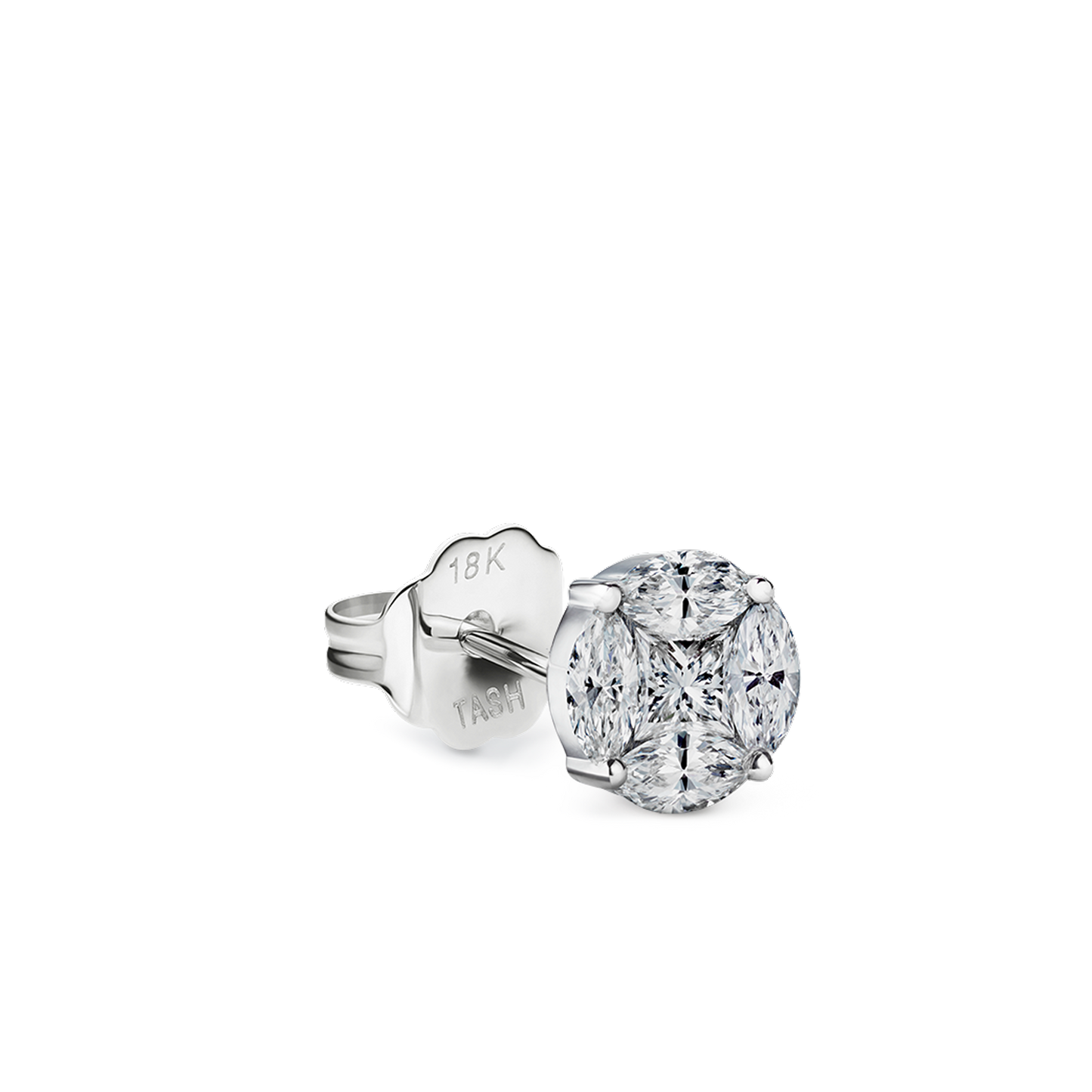 Diamond Cluster Stud Earring