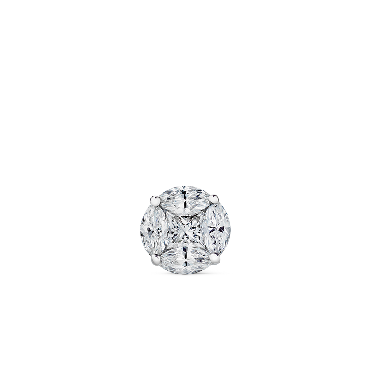 Diamond Cluster Stud Earring