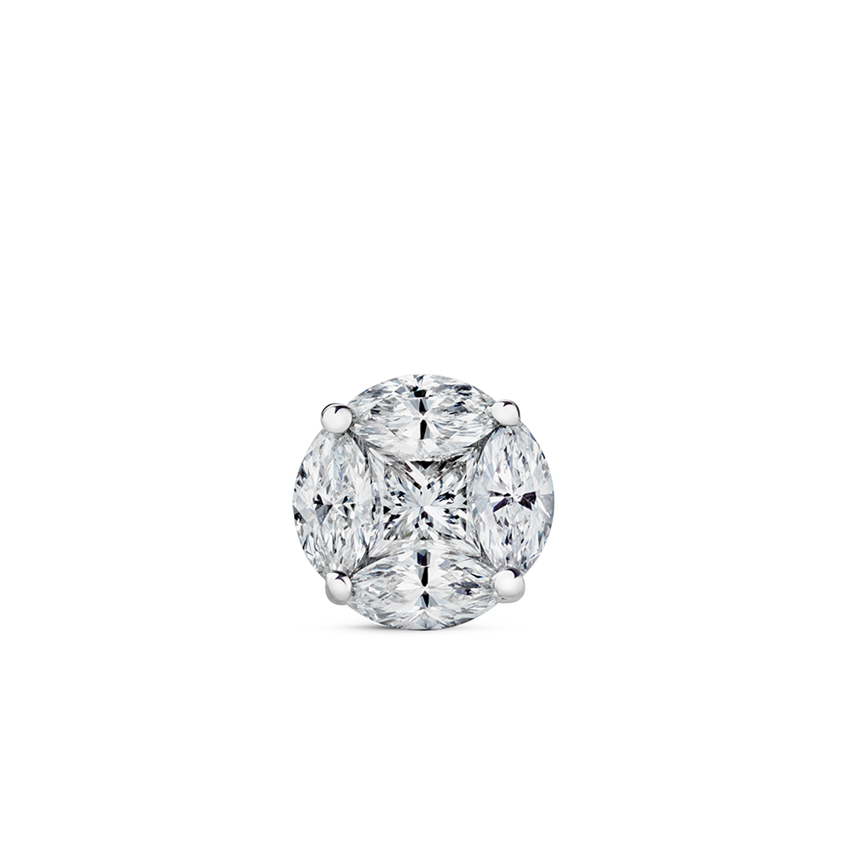 Diamond Cluster Stud Earring