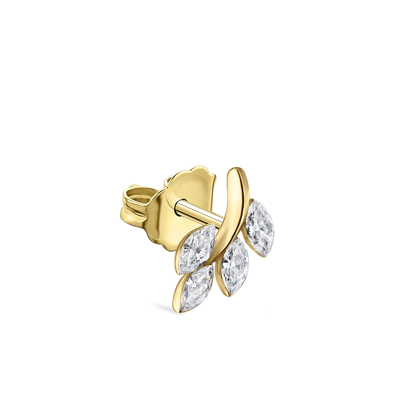 Diamond Vine Stud Earring