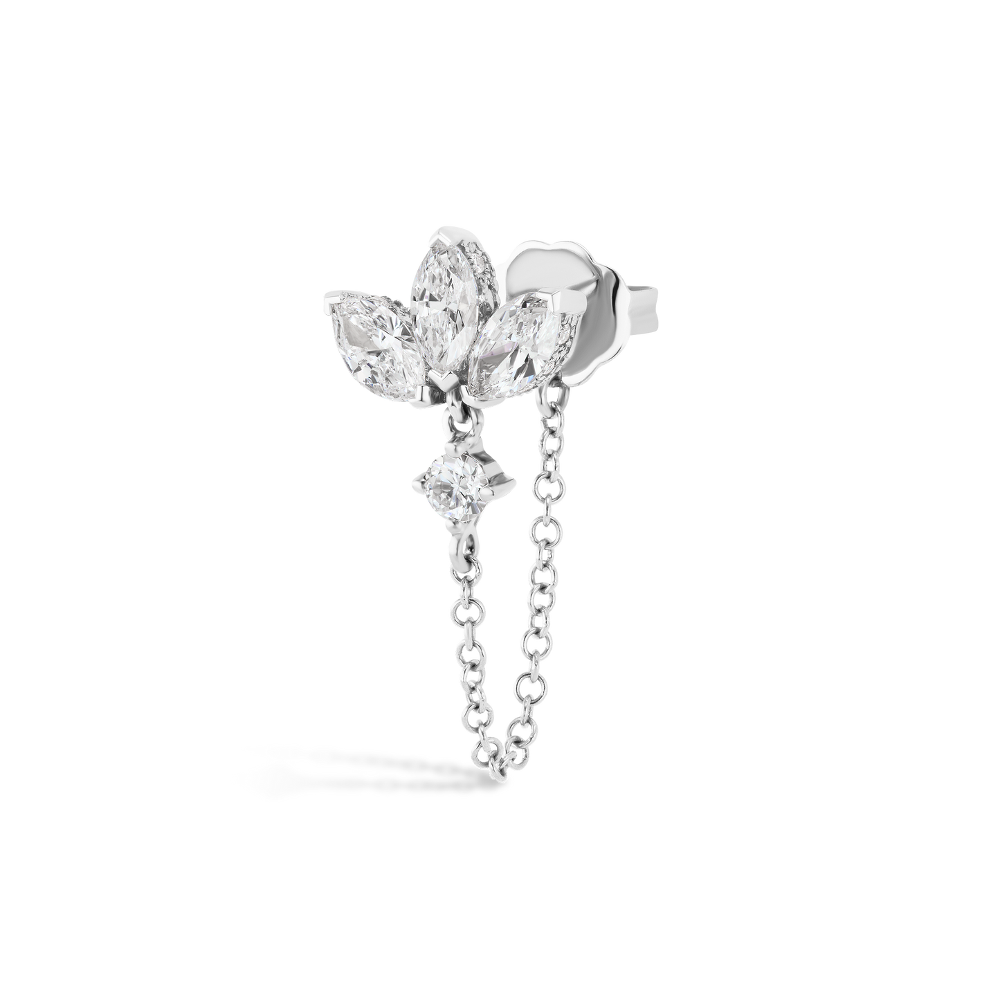 Diamond Lotus Dangle Chain Wrap