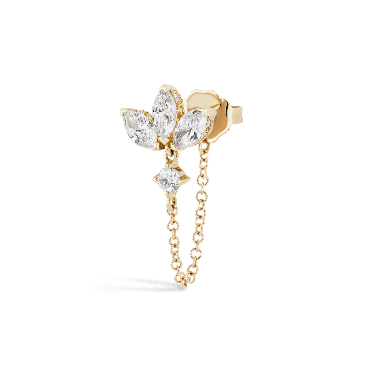 Diamond Lotus Dangle Chain Wrap