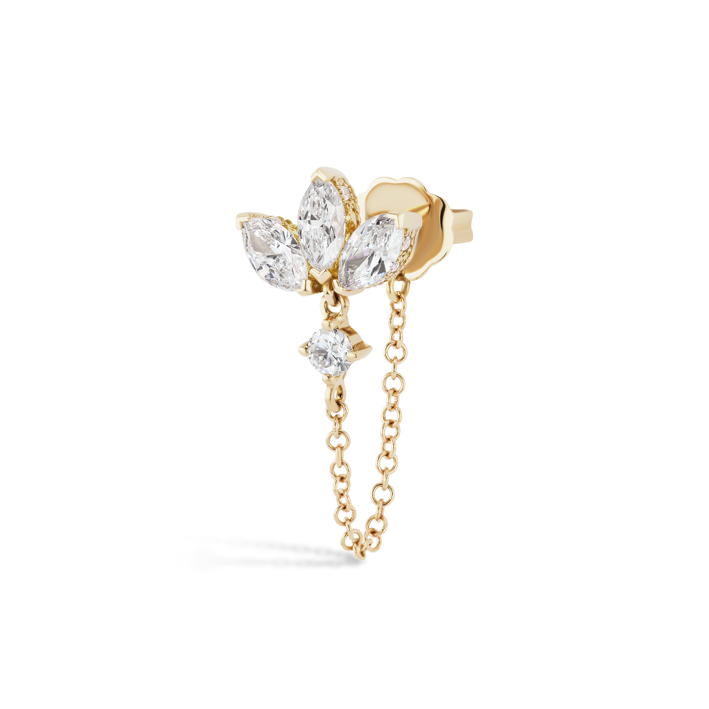 Diamond Lotus Dangle Chain Wrap