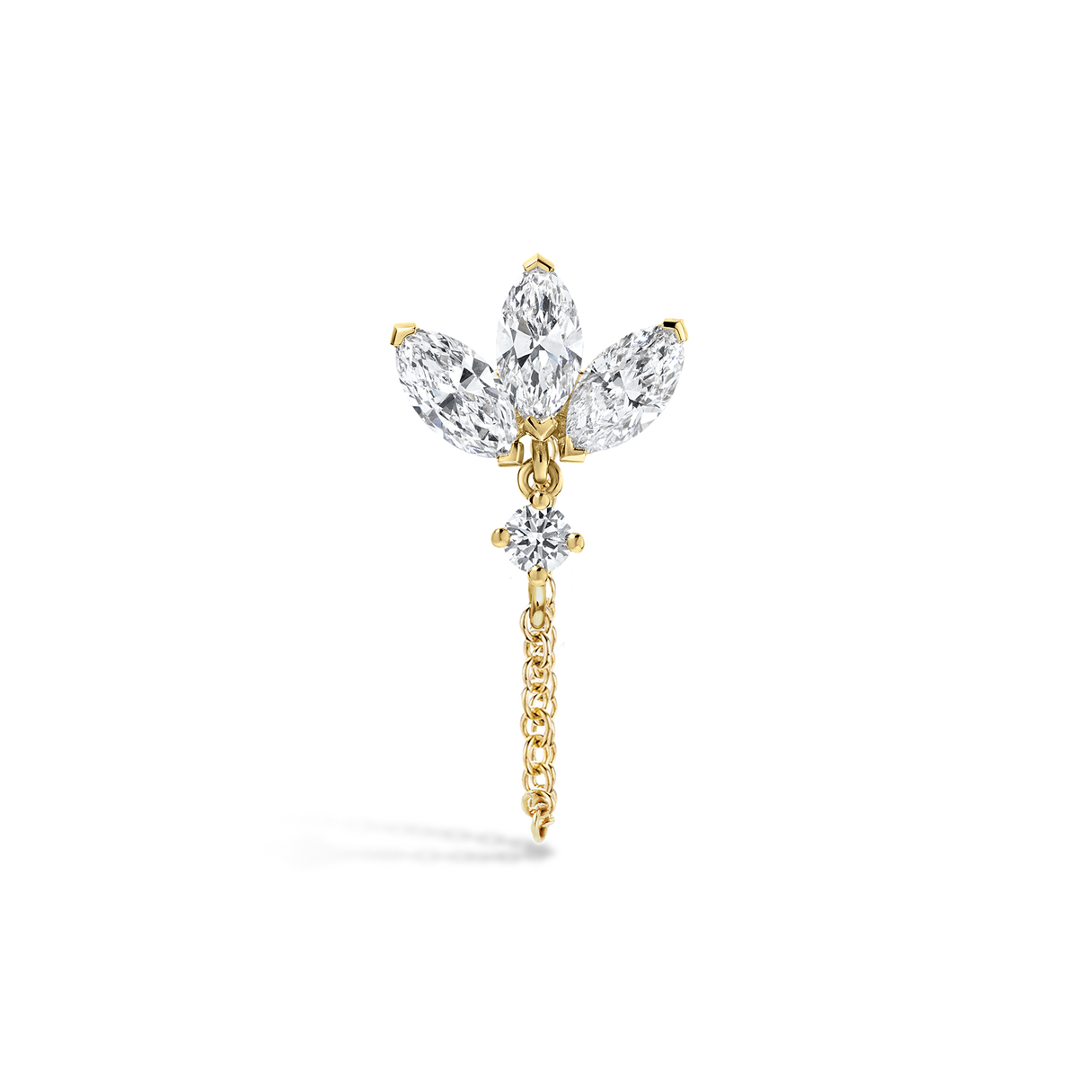 Diamond Lotus Dangle Chain Wrap