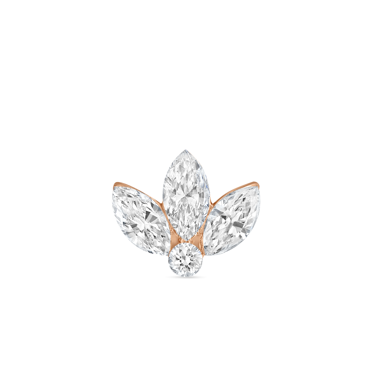 Invisible Set Diamond Lotus Stud Earring