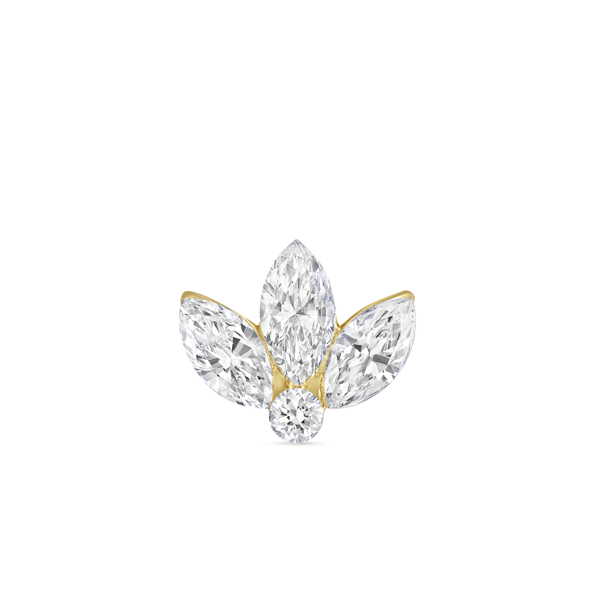 Invisible Set Diamond Lotus Stud Earring