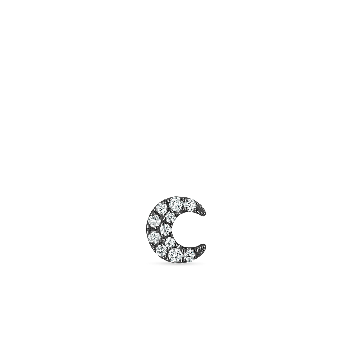 Diamond Moon Stud Earring