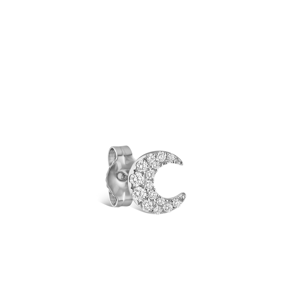 Diamond Moon Stud Earring