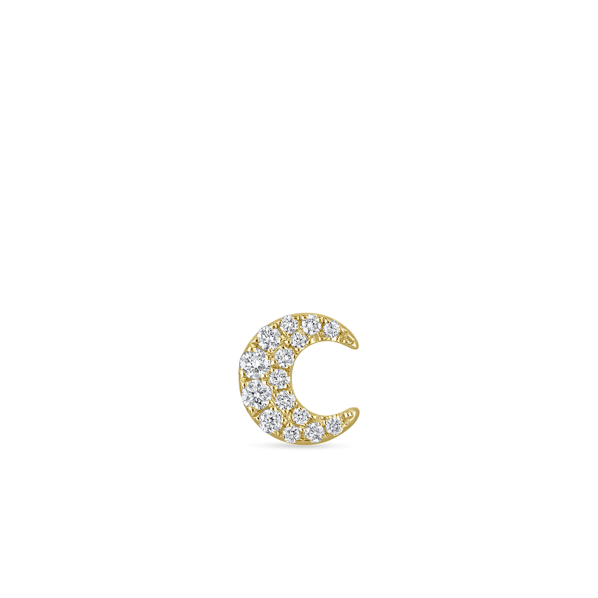 Diamond Moon Stud Earring