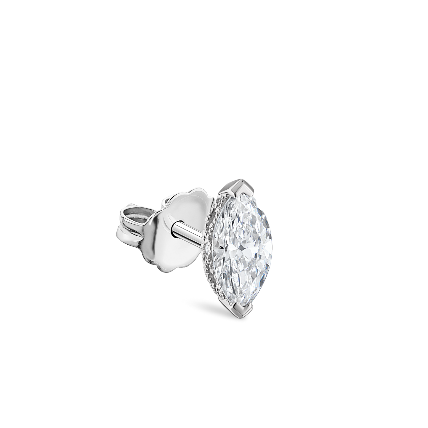 Marquise Diamond Stud Earring