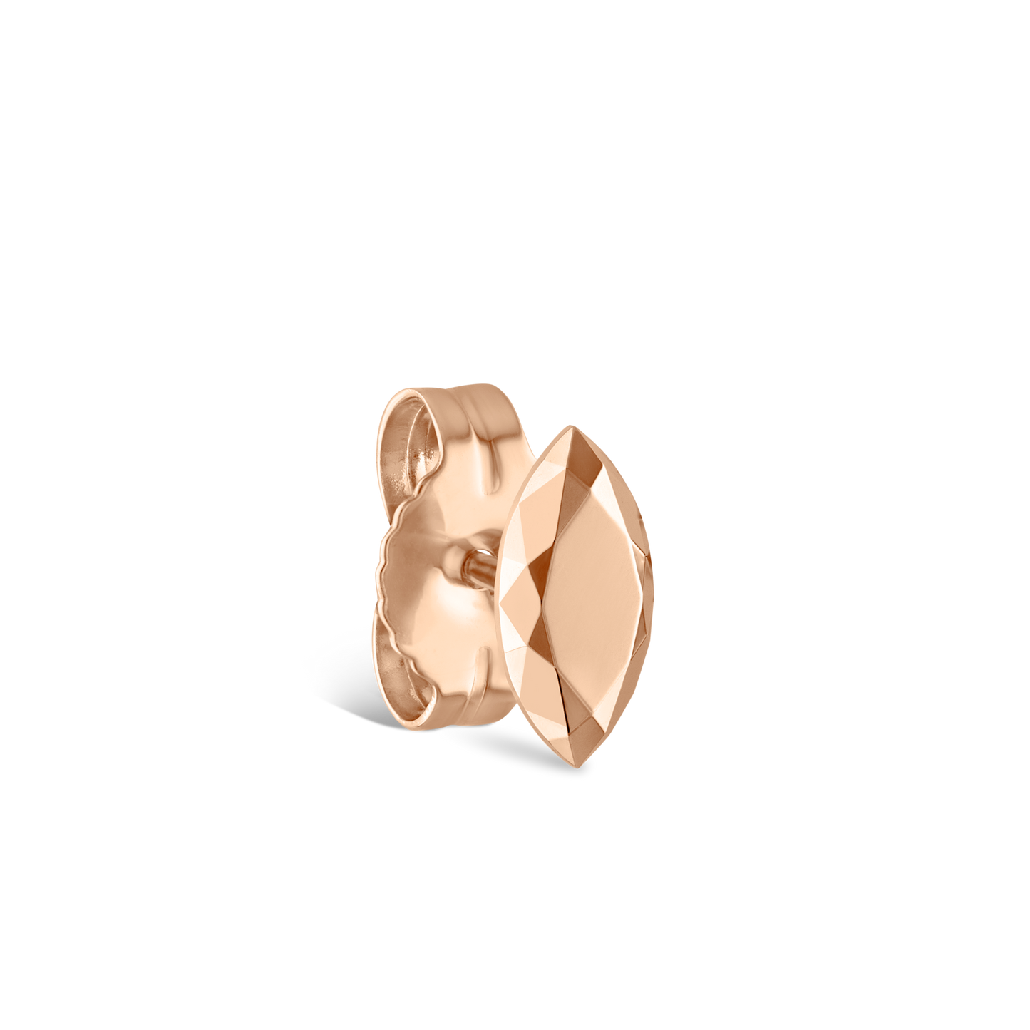 Faceted Gold Marquise Stud Earring