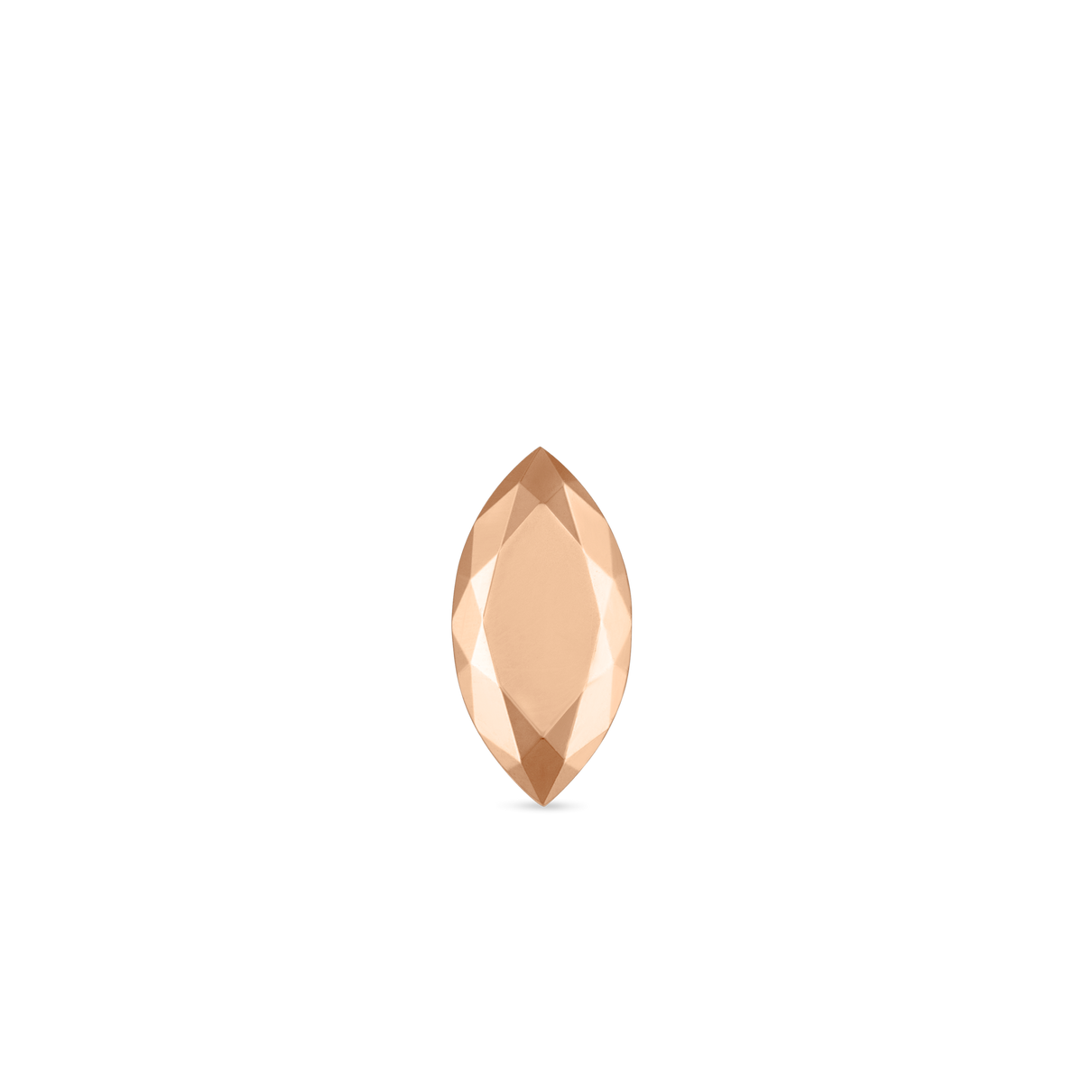 Faceted Gold Marquise Stud Earring