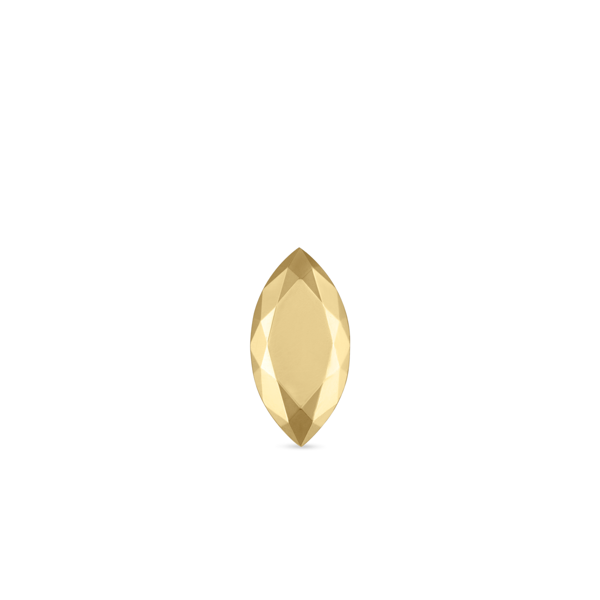 Faceted Gold Marquise Stud Earring