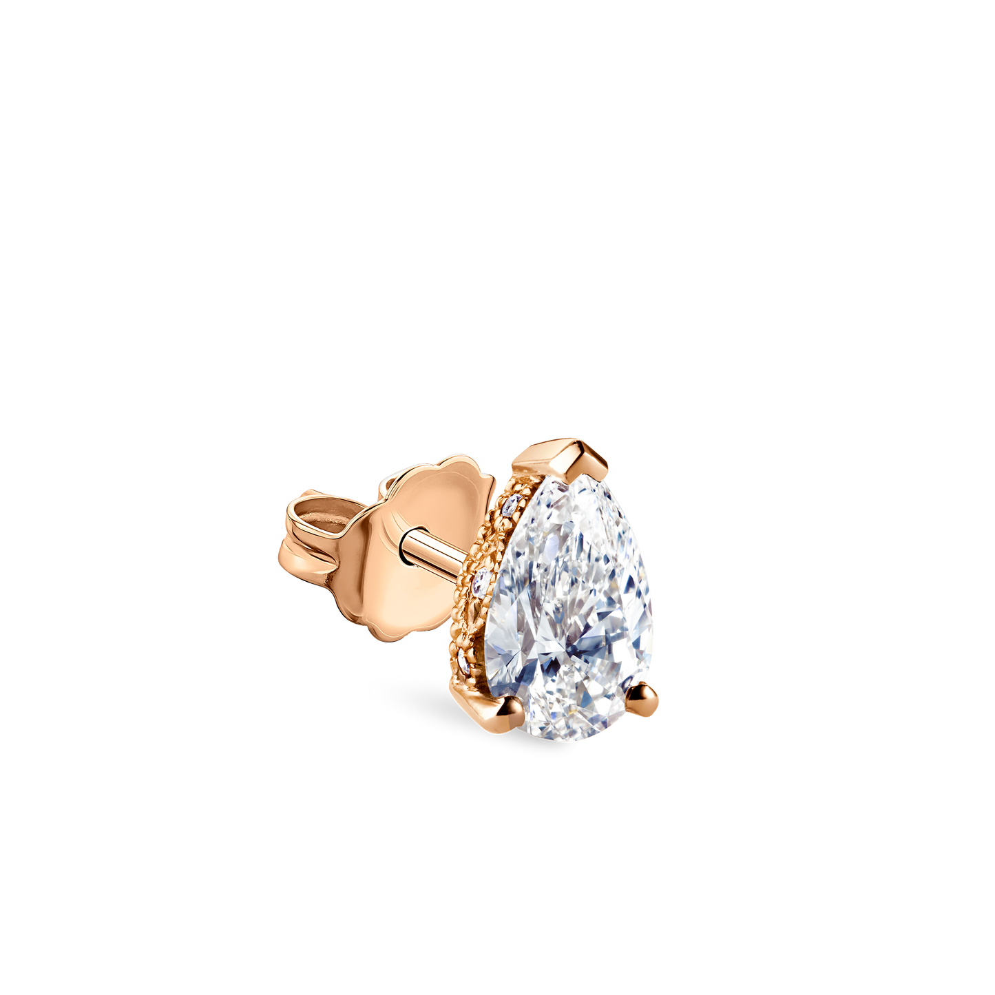 Diamond Pear Stud Earring