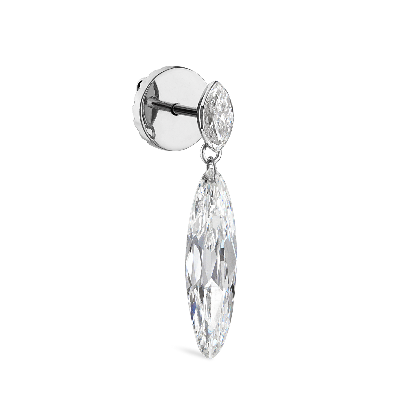 Marquise and Floating Lance Diamond Stud Earring