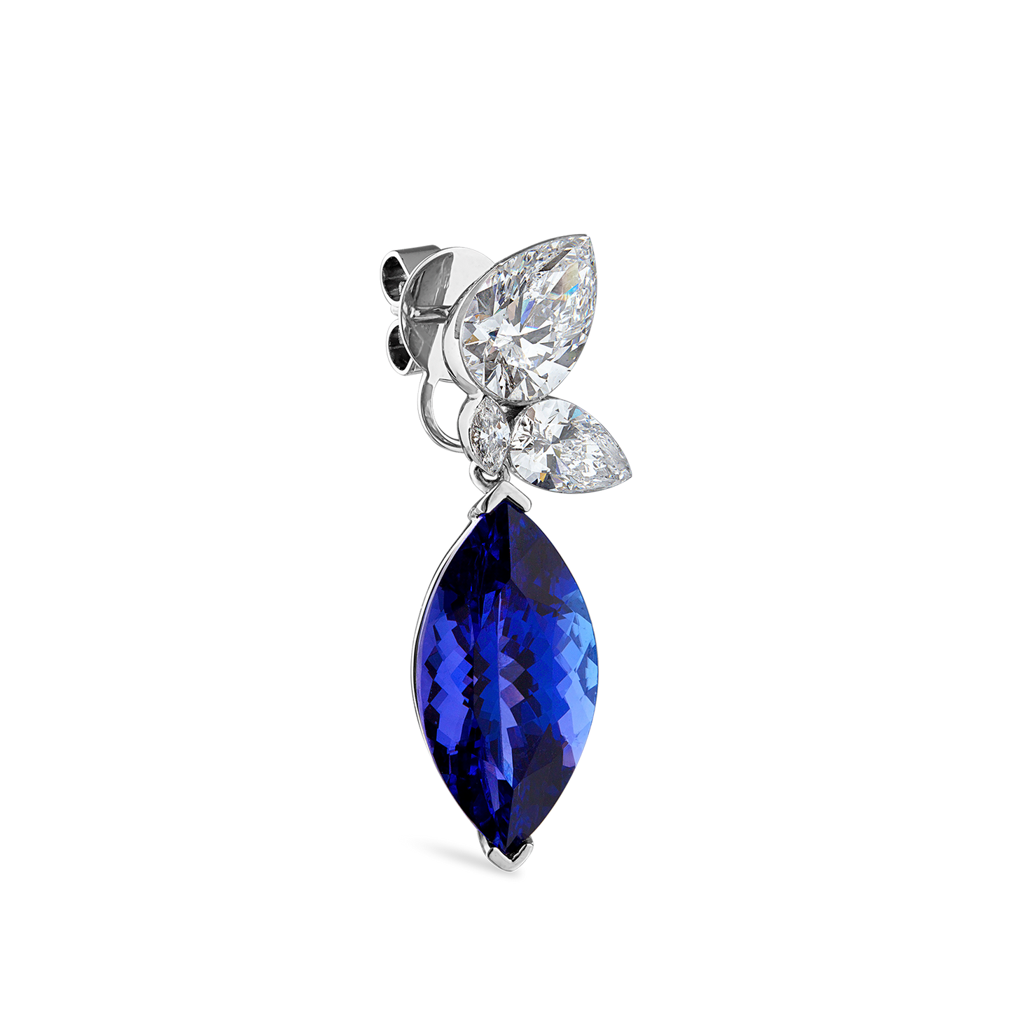 Grand Tanzanite Marquise Pear Diamond Echo Earring