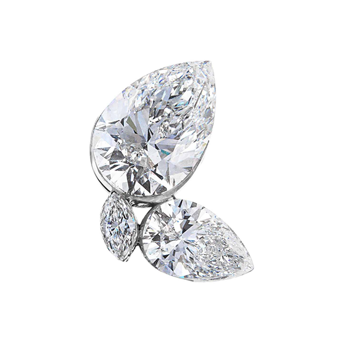 Grand Pear Diamond Echo Threaded Stud Earring