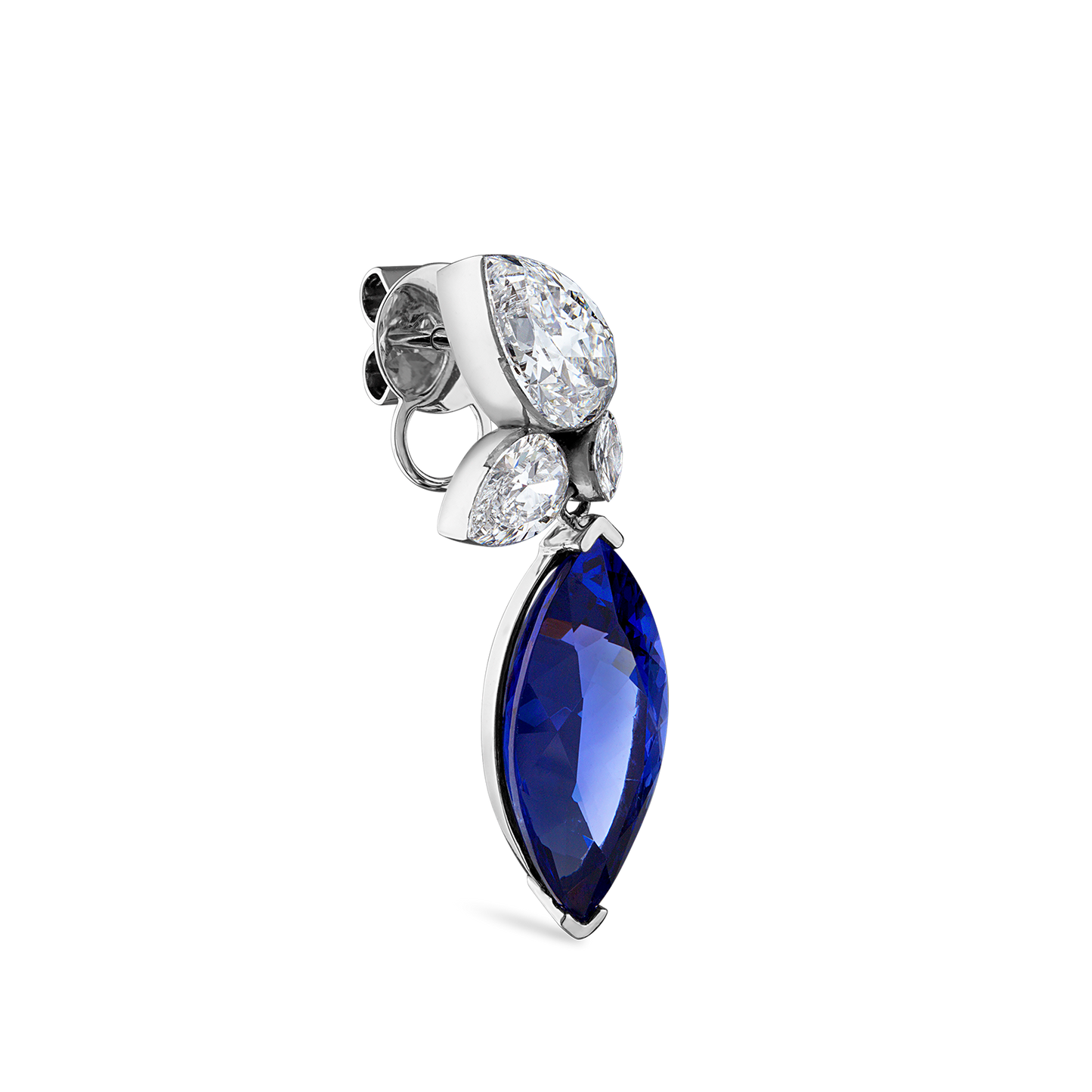 Grand Tanzanite Marquise Pear Diamond Echo Earring