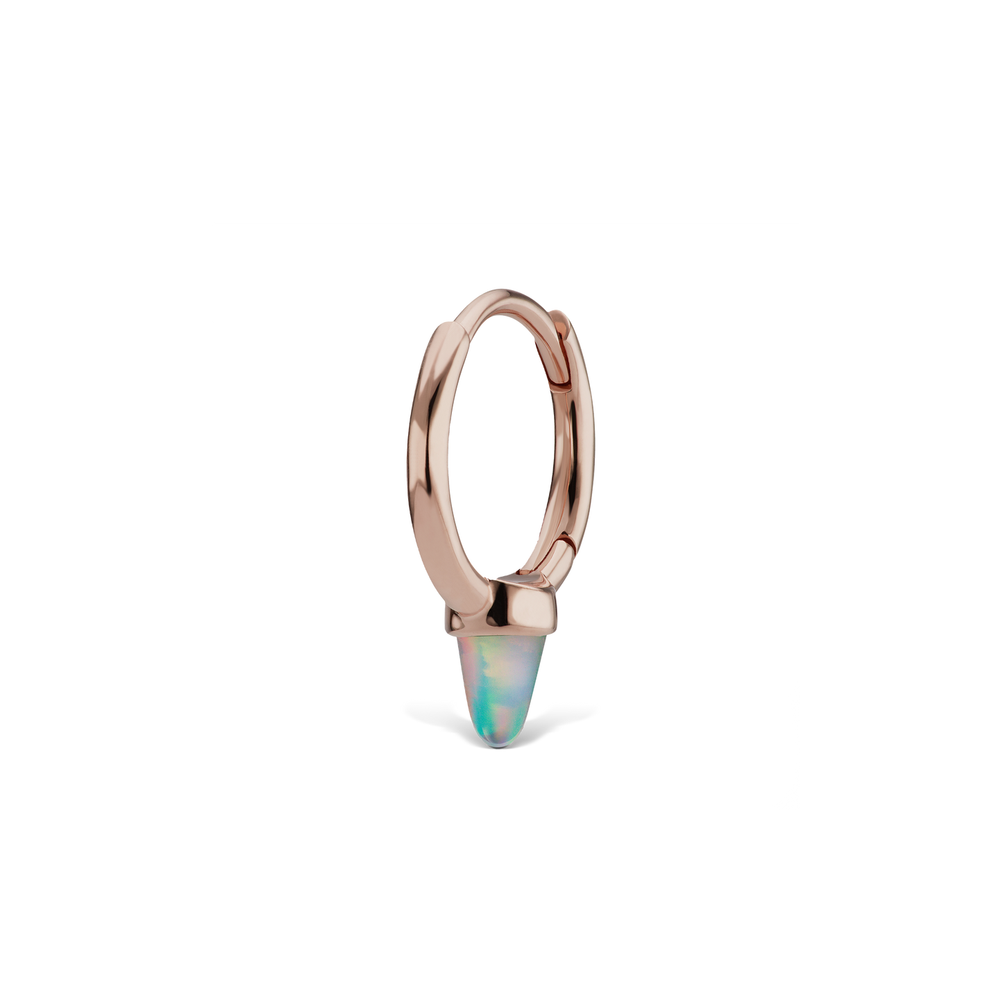 Opal Single Short Spike Hoop Earring (Non-Rotating)