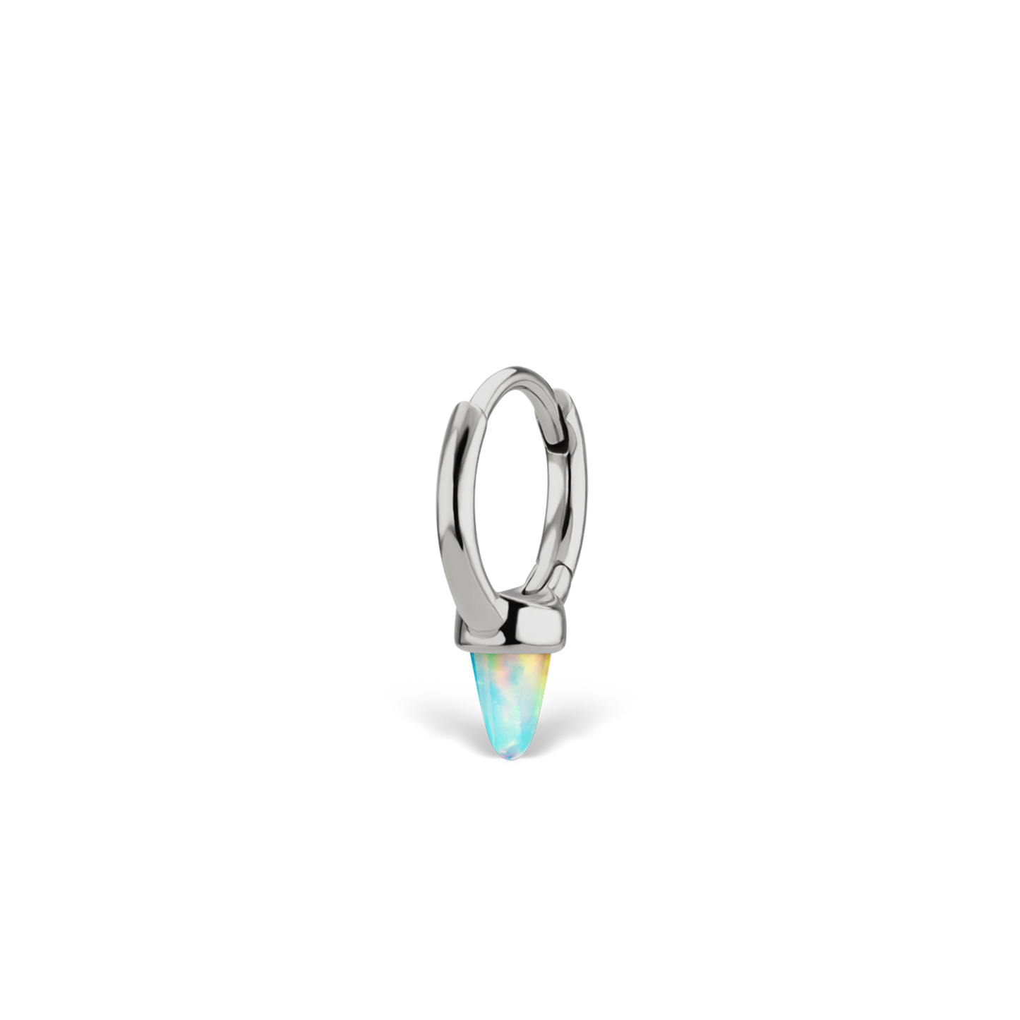 Opal Single Short Spike Hoop Earring (Non-Rotating)