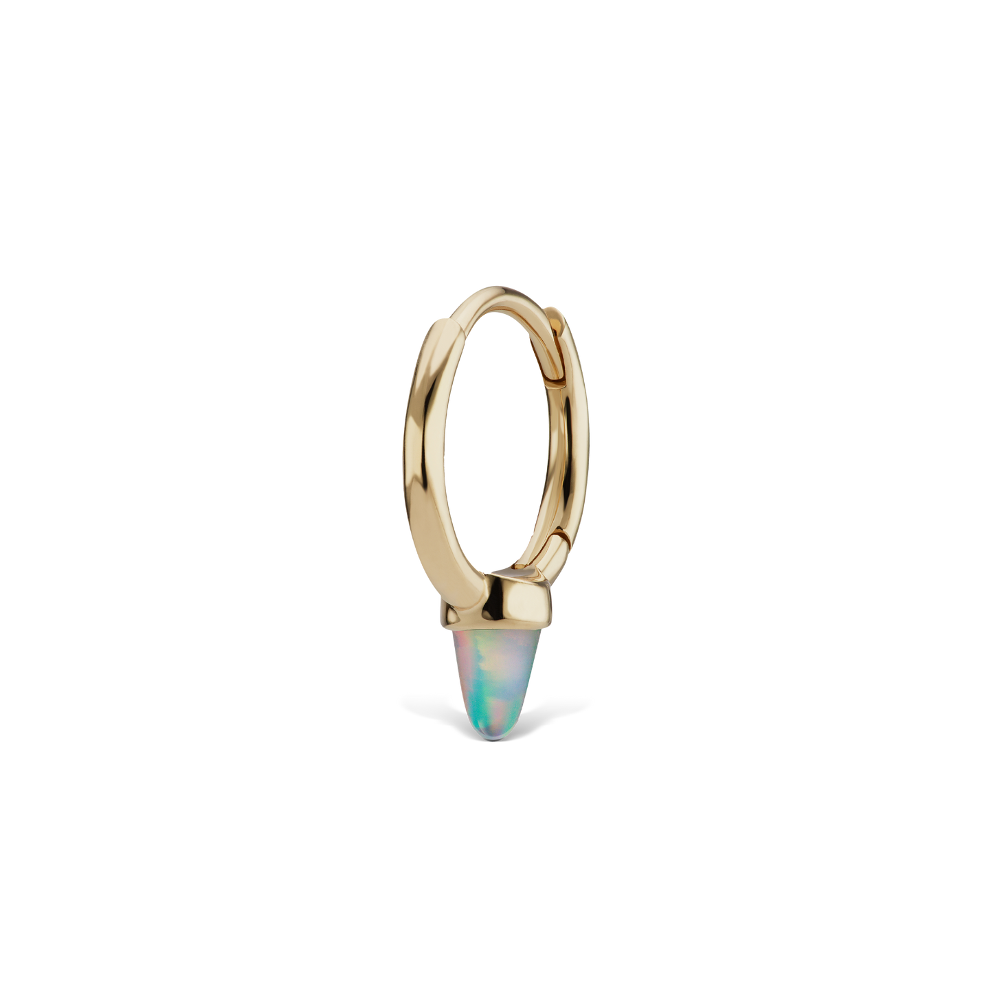 Opal Single Short Spike Hoop Earring (Non-Rotating)