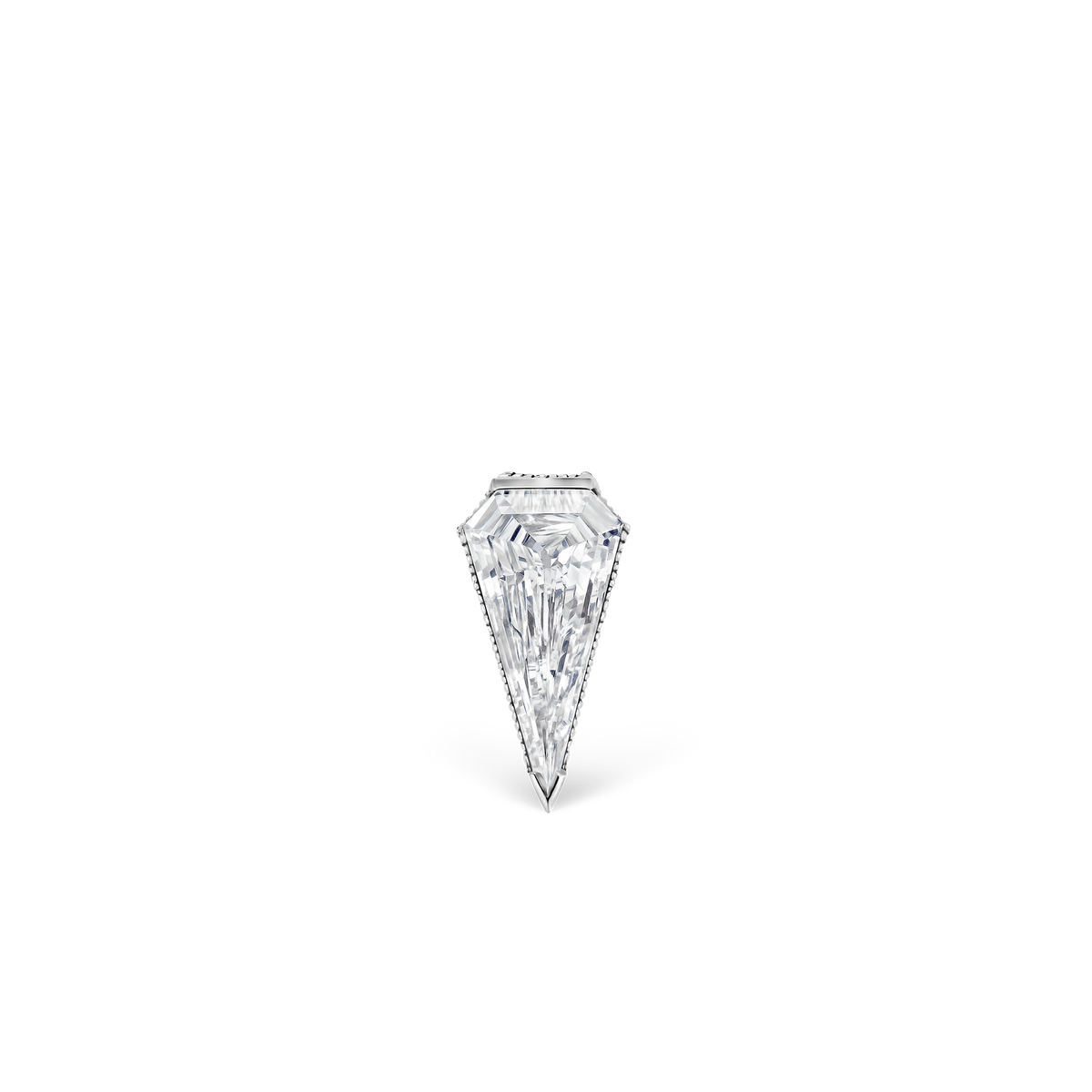 Engraved Silhouette Diamond Stud Earring