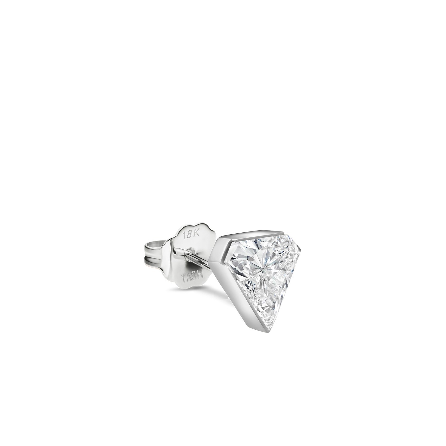 Invisible Set Diamond Silhouette Stud Earring