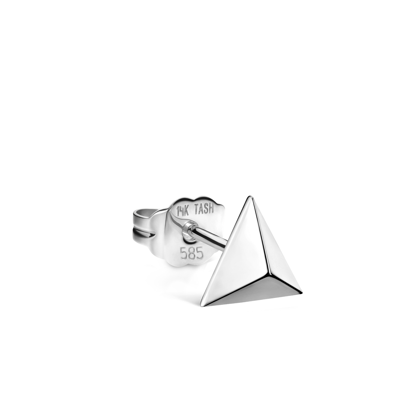 Faceted Triangle Stud Earring