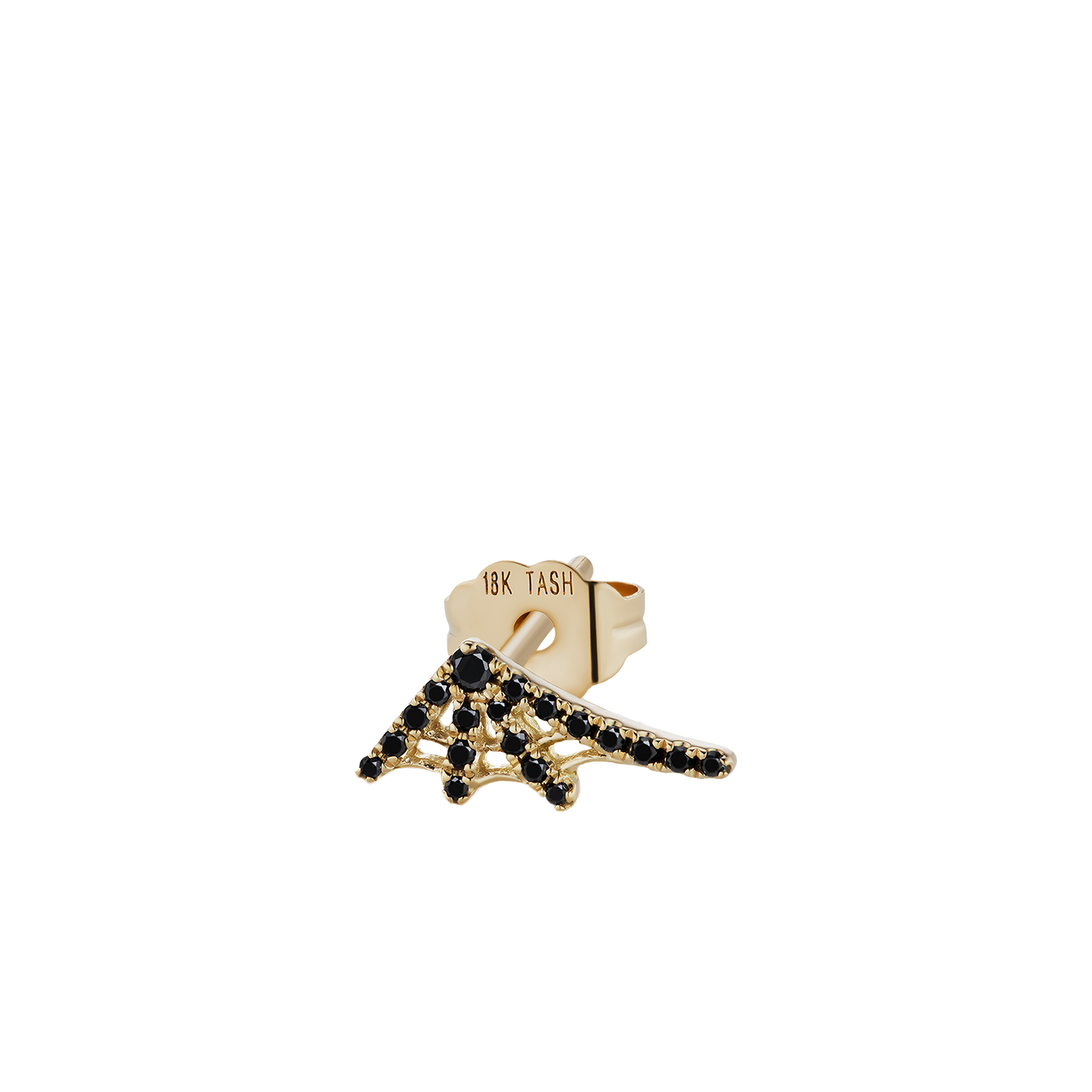 Large Black Diamond Web Earstud