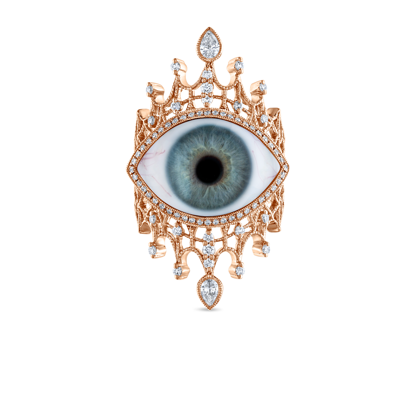 Diamond Crown Eye Finger Ring