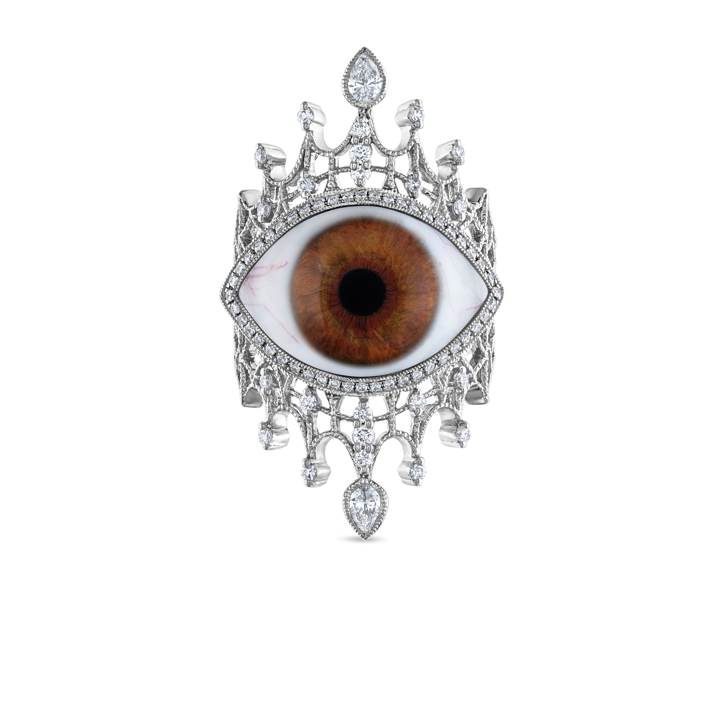 Diamond Crown Eye Finger Ring