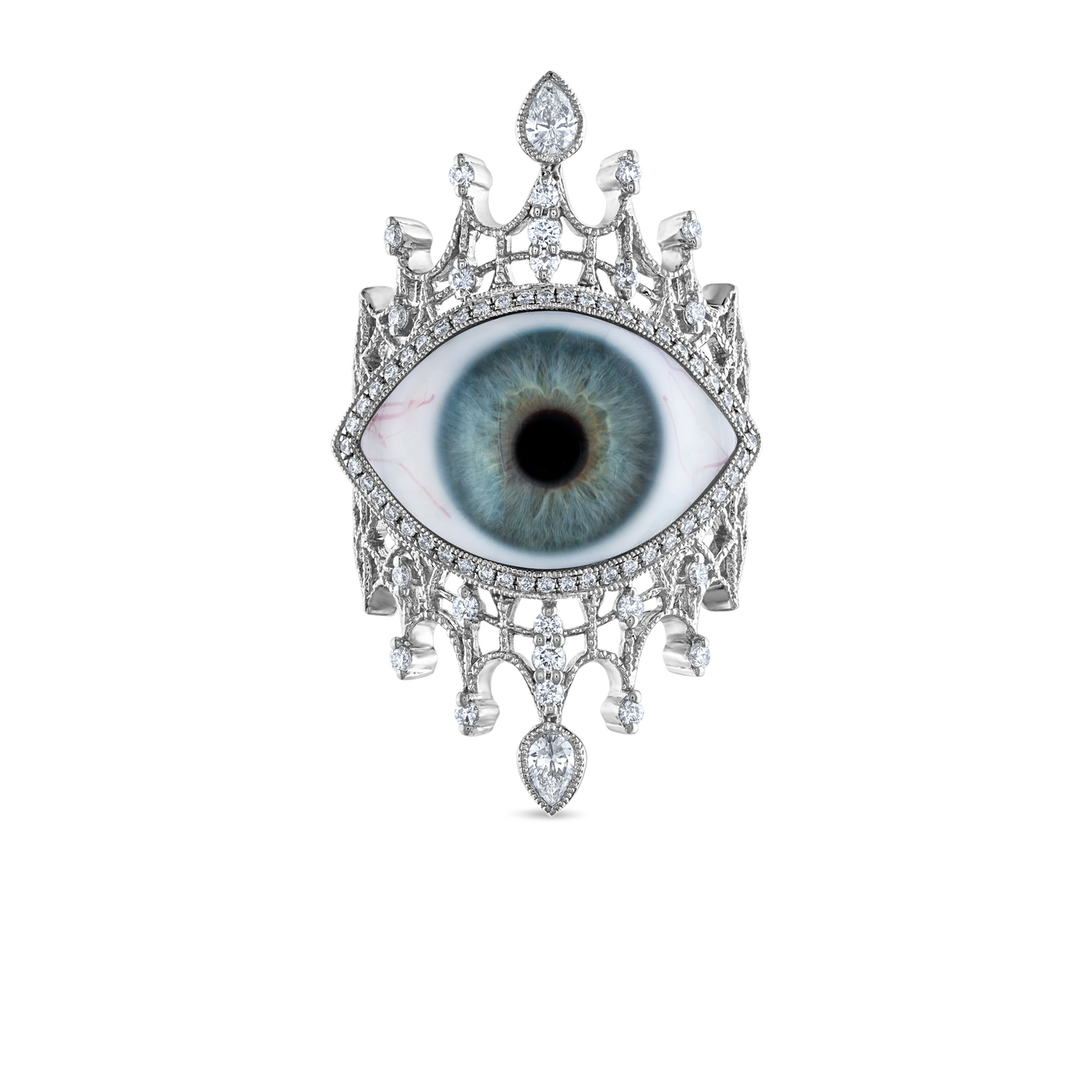 Diamond Crown Eye Finger Ring