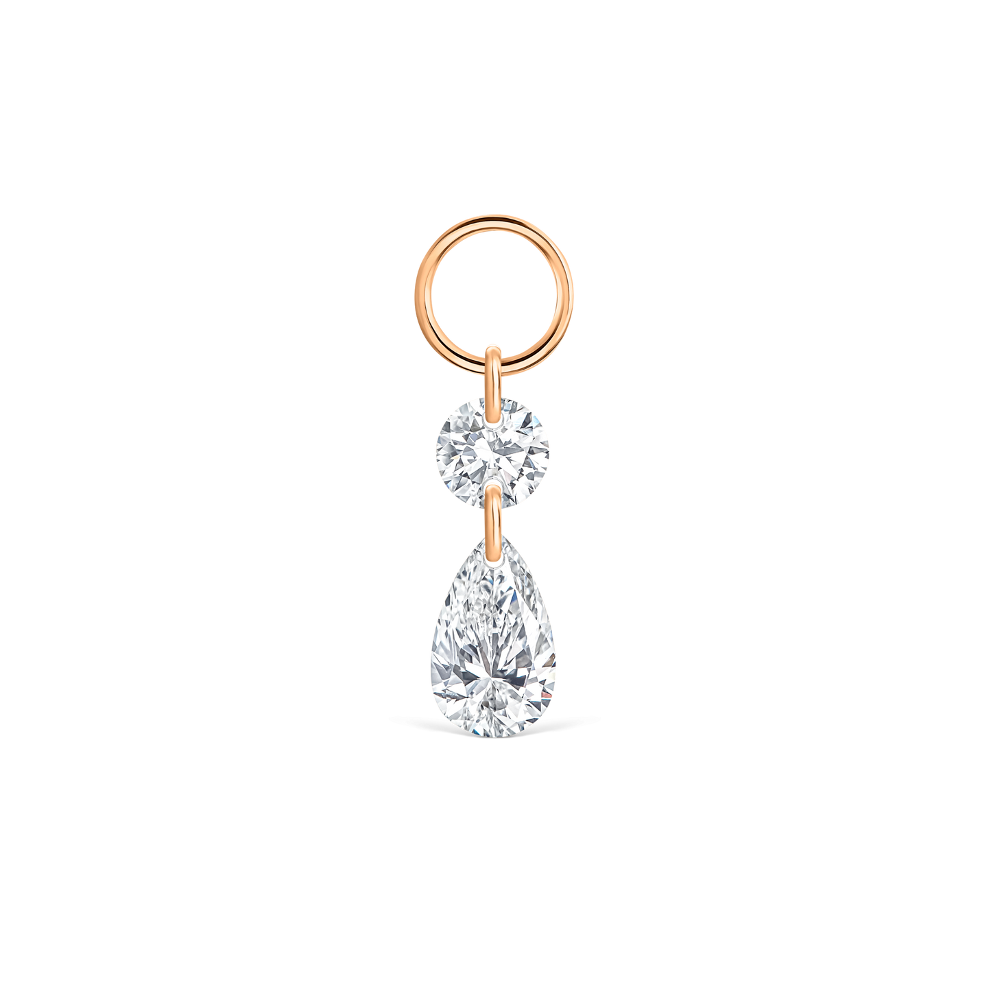 Floating Double Diamond Charm