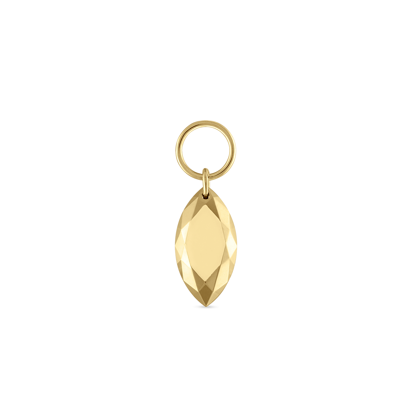 Faceted Gold Marquise Charm