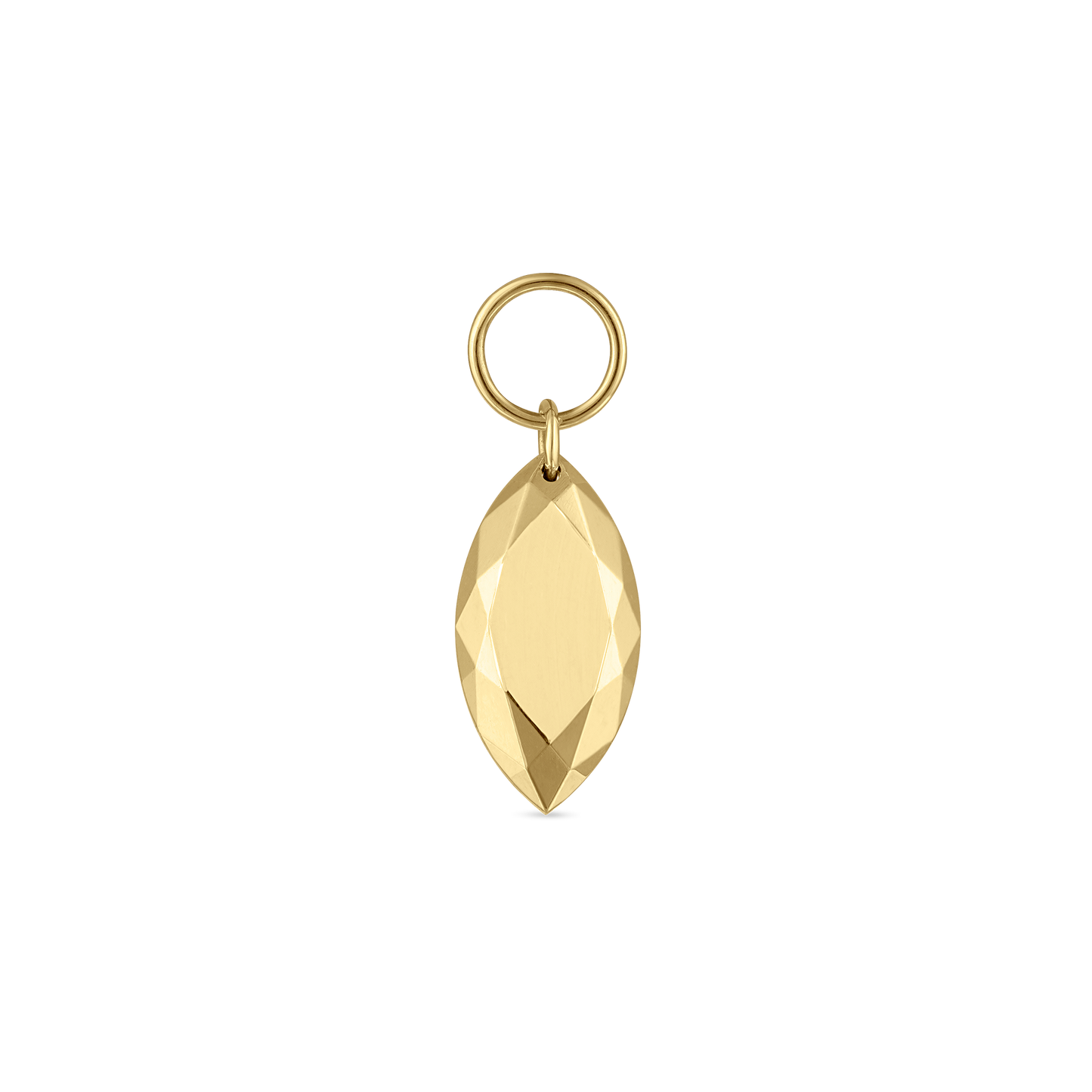 Faceted Gold Marquise Charm