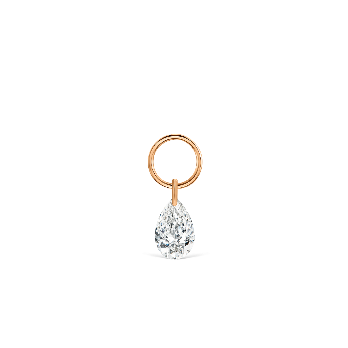Pear Floating Diamond Charm