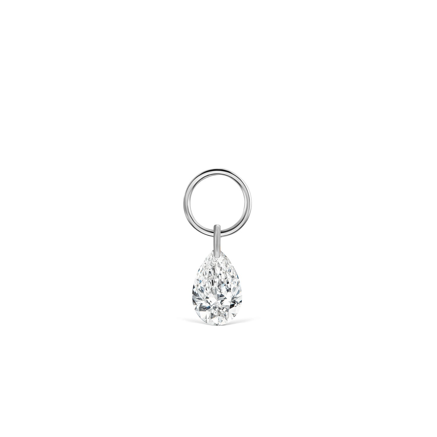 Pear Floating Diamond Charm