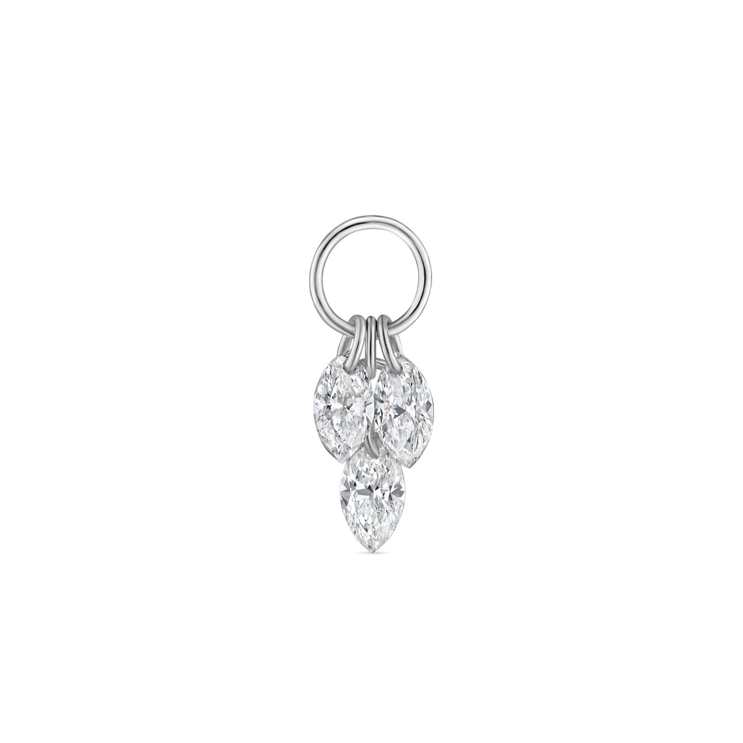 Floating Diamond Plume Charm