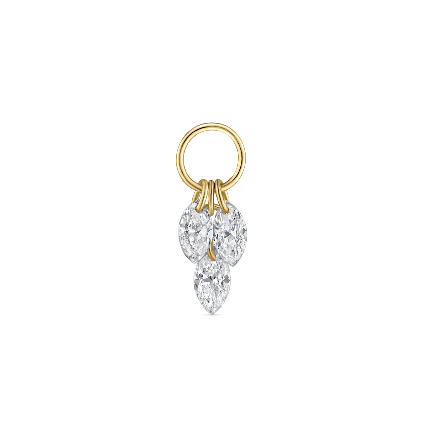 Floating Diamond Plume Charm