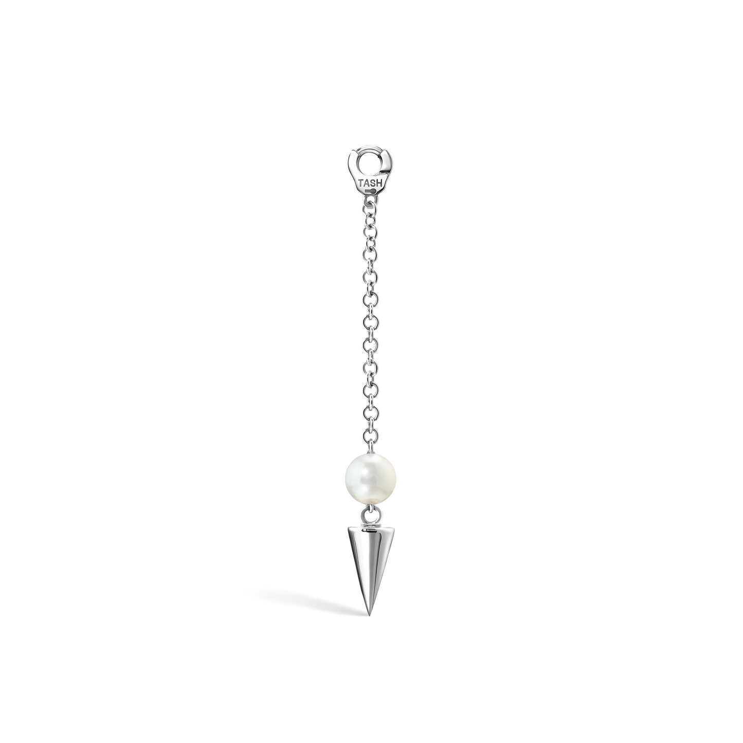 Pearl and Short Spike Pendulum Charm