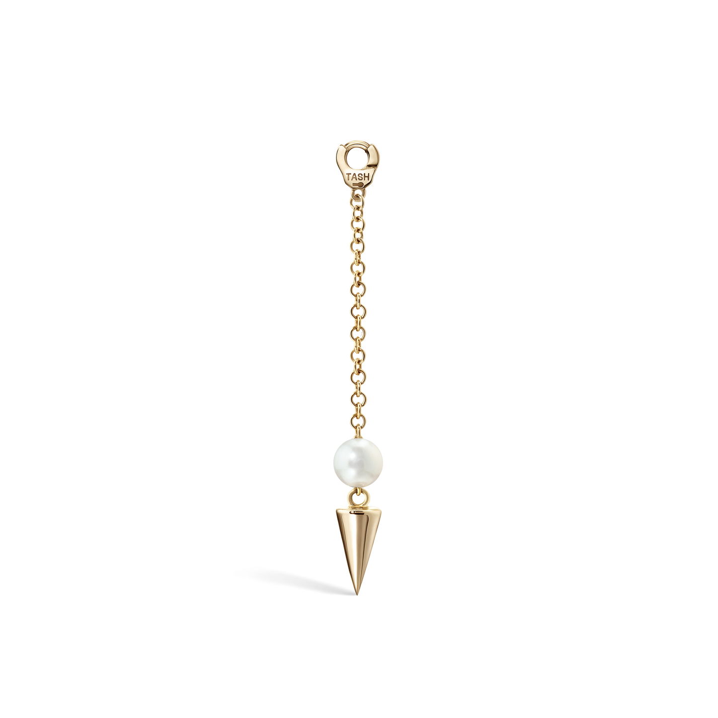 Pearl and Short Spike Pendulum Charm