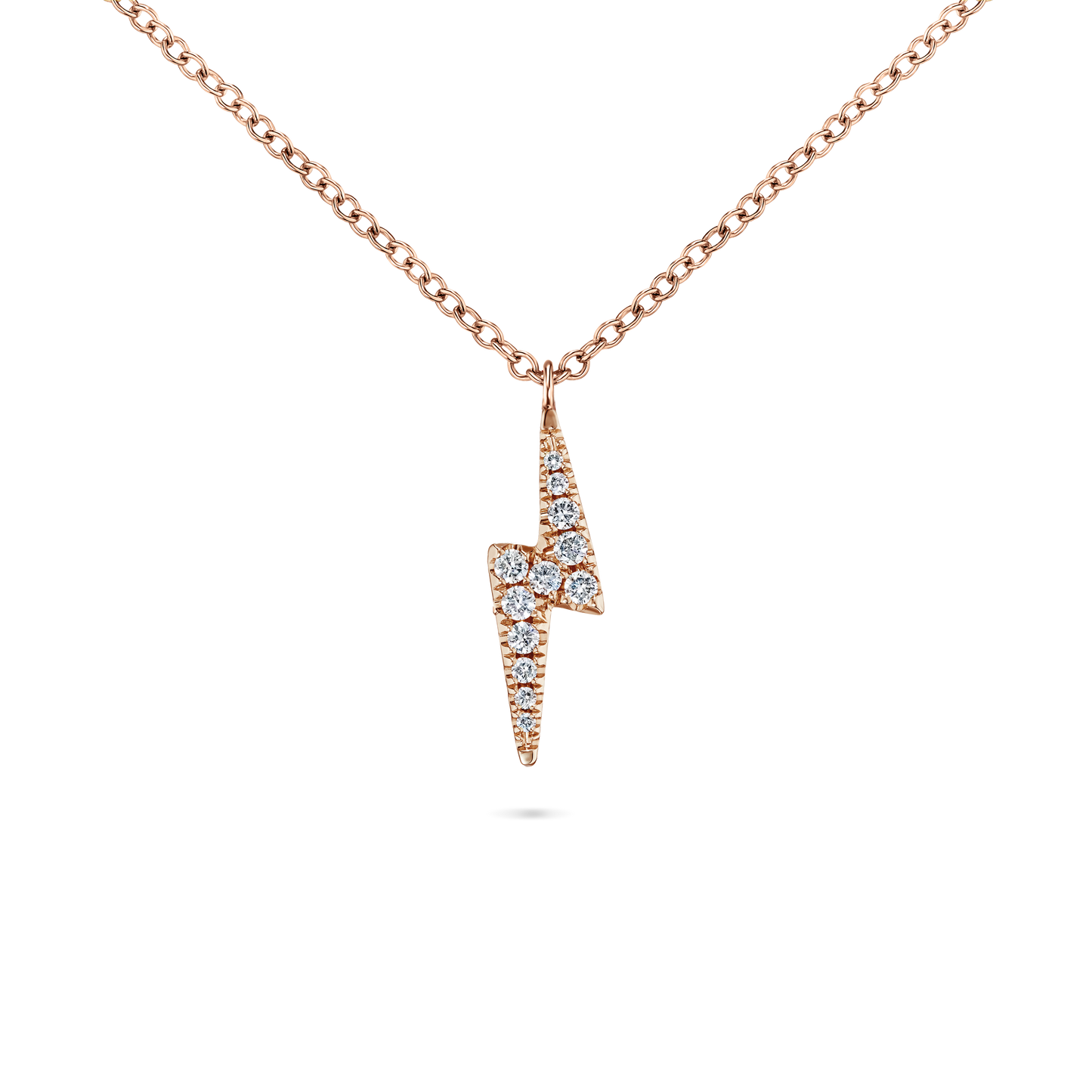 White and Black Diamond Lightning Bolt Necklace