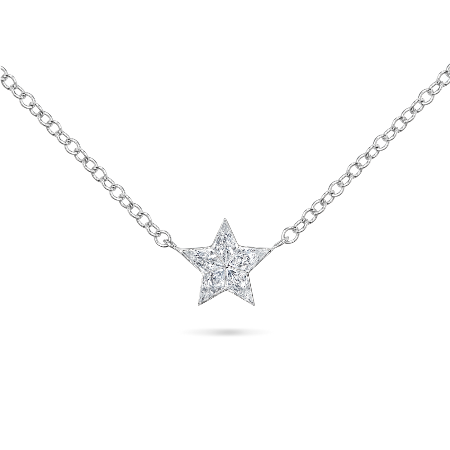 7mm Invisible Set Diamond Star Necklace